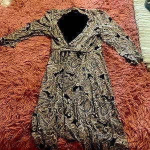 Paisley print black, white, cream, nude